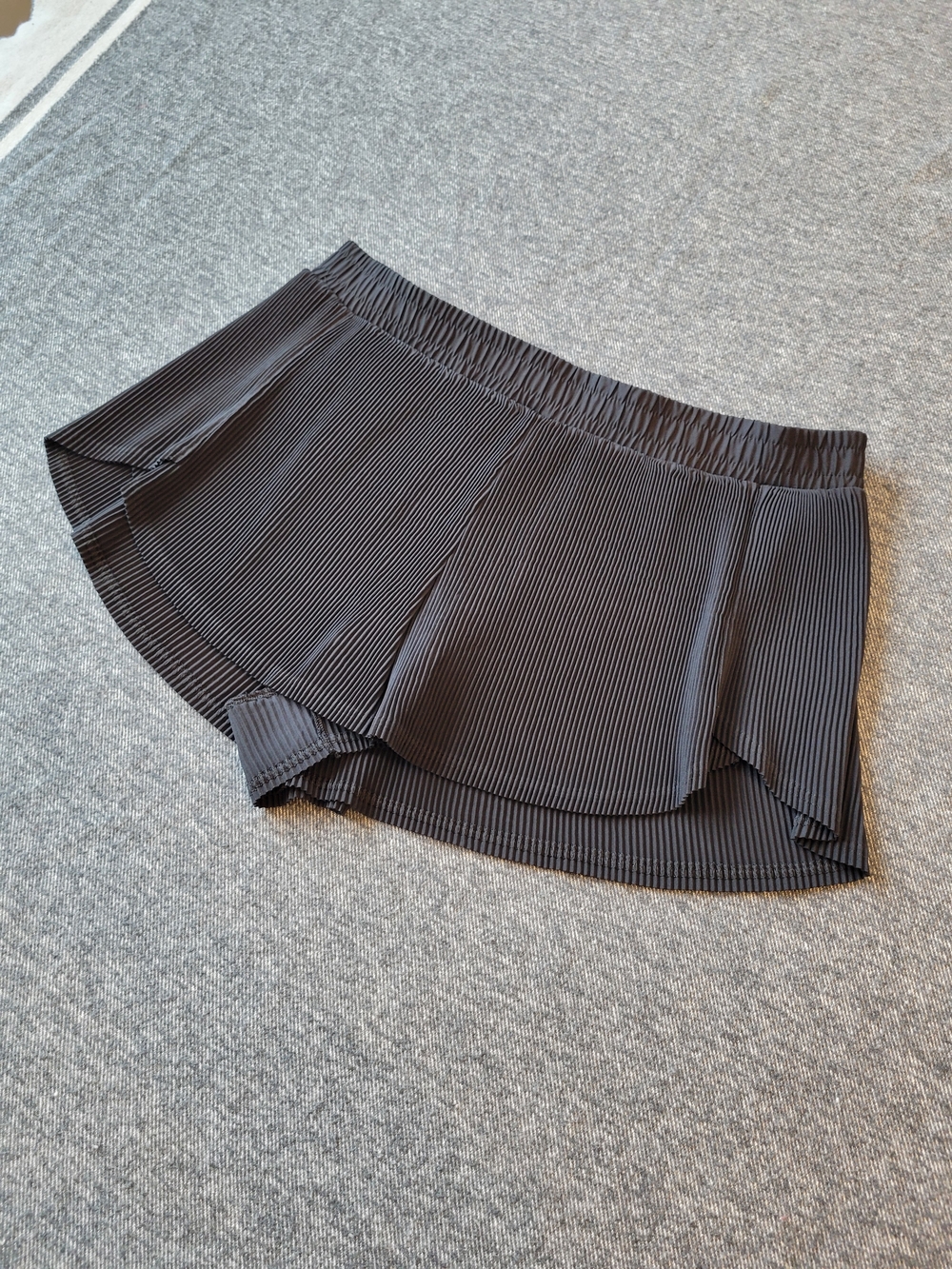 all in motion Black Pleated Layered Skort with Elastic Waistband